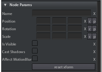 3. Selected node parameters