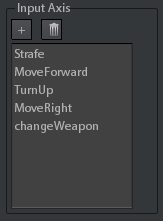 2. Input Axis list